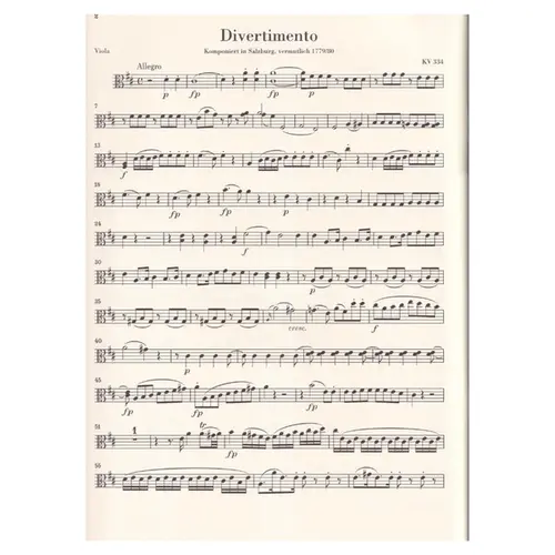 March K. 445 and Divertimento K. 334 for 2 Horns and Strings - Set of strings