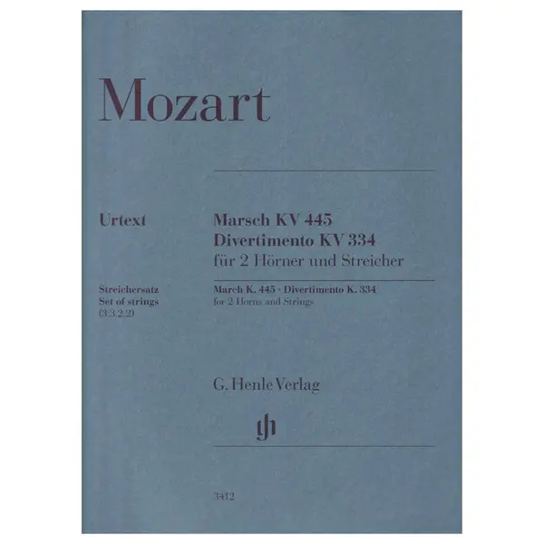 March K. 445 and Divertimento K. 334 for 2 Horns and Strings - Set of strings