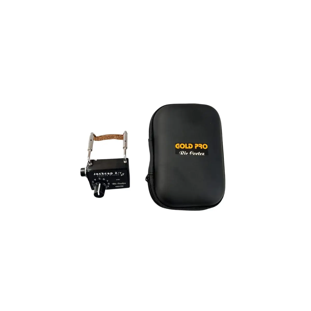 Captador Piezo elétrico de contato Ric Cortez Jackcap 2 GP-J2Q com suporte de queixeira