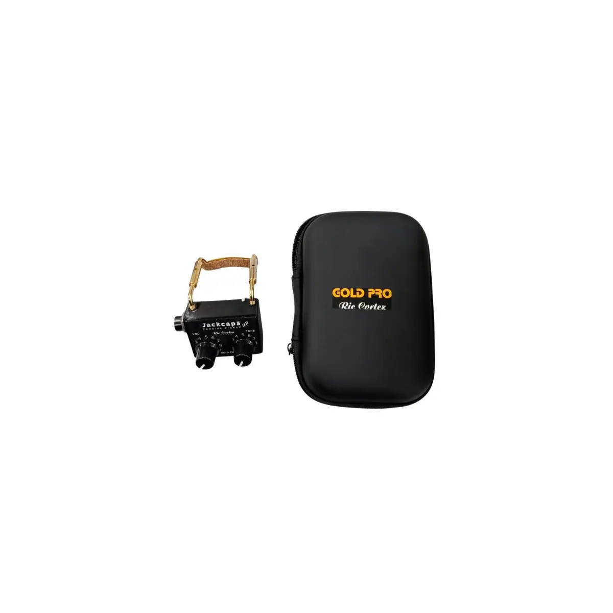Captador Piezo elétrico de contato Ric Cortez Jackcap 3 UP GP-J3Q com suporte de queixeira