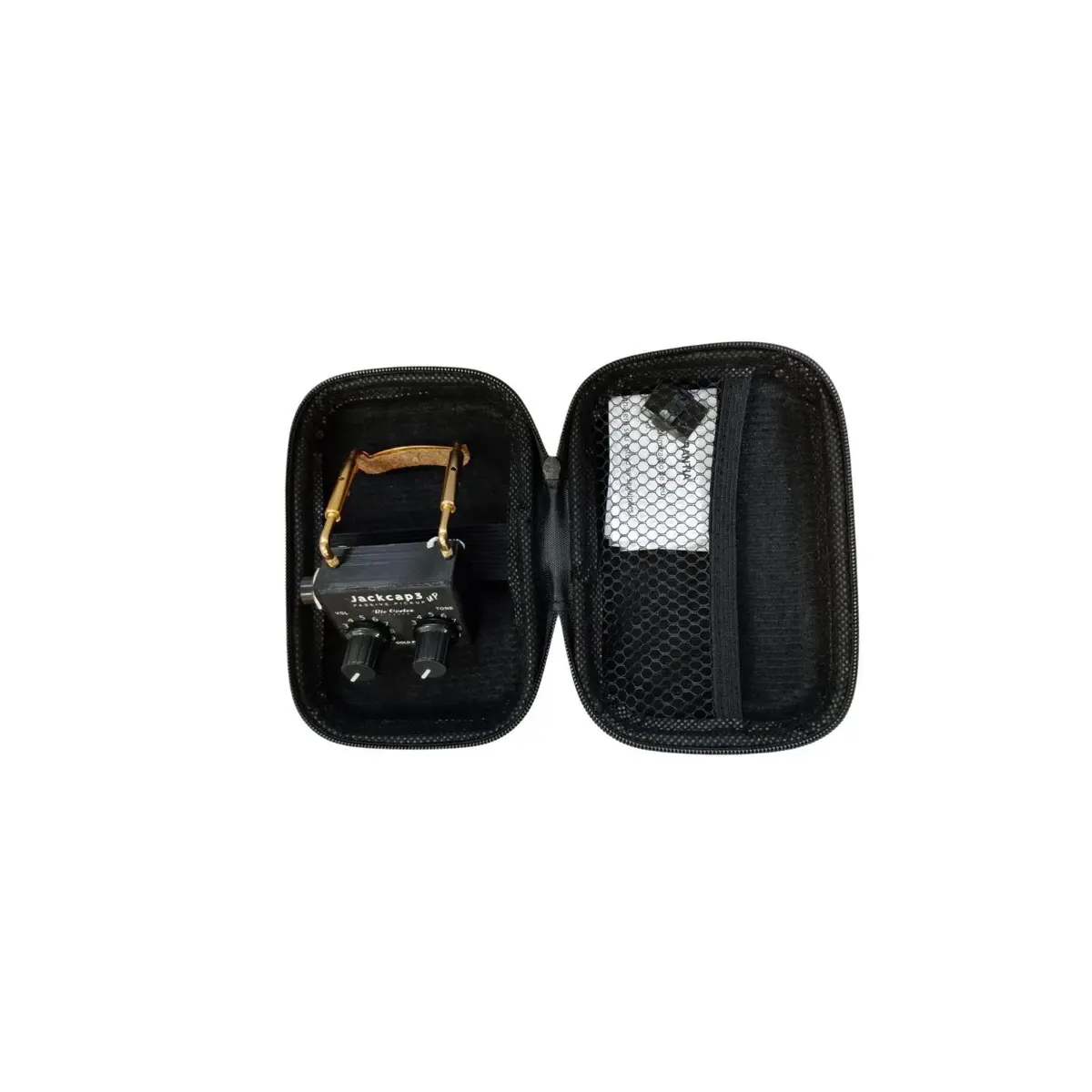 Captador Piezo elétrico de contato Ric Cortez Jackcap 3 UP GP-J3Q com suporte de queixeira