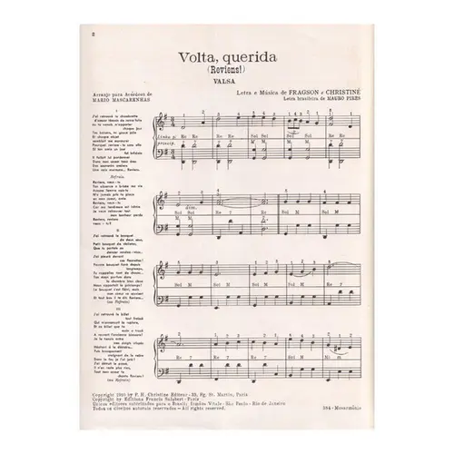 Volta, Querida(Réviens) - Valsa