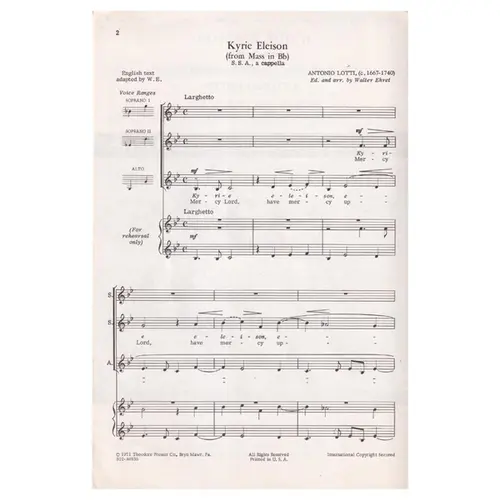 Kyrie Eleison from Mass in Bb