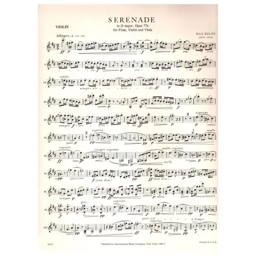Serenade In D Major, op.77 a for flute, violin and viola - parts
