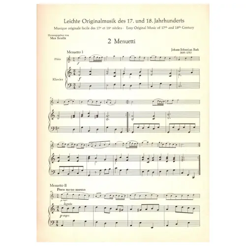 Leichte Originalmusik Des 17. und 18 Jahrhunderts fur flote