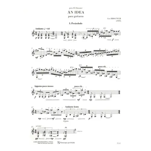 An idea Passacaglia for Eli para Guitarra