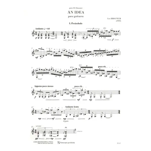An idea Passacaglia for Eli para Guitarra