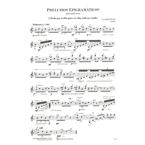 Preludios Epigramáticos para guitarra