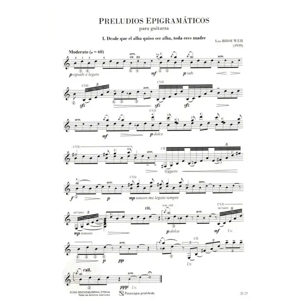 Preludios Epigramáticos para guitarra