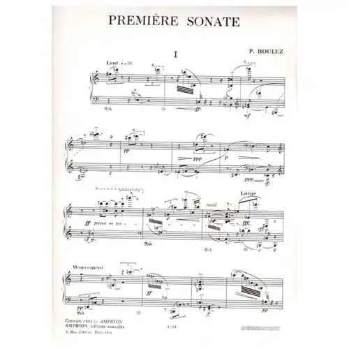 Premiere Sonate pour piano