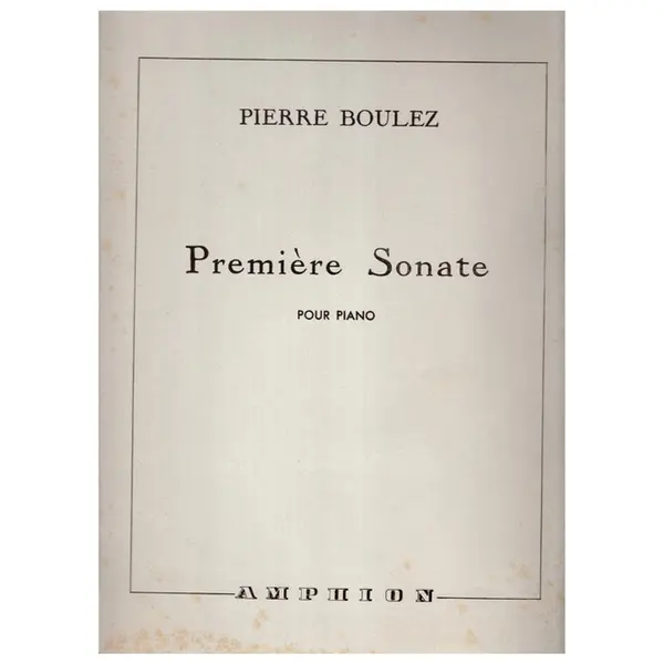 Premiere Sonate pour piano
