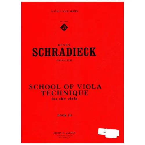 School of viola technique - book III