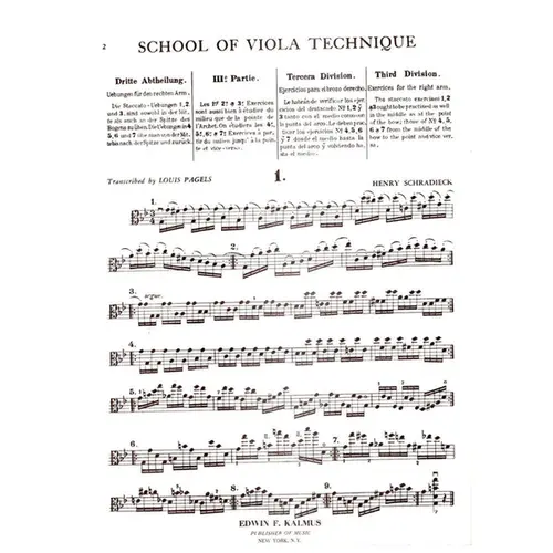 School of viola technique - book III
