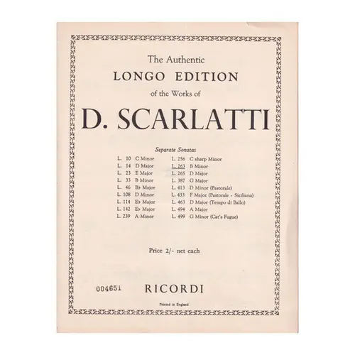 Sonatta L.263 B Minor