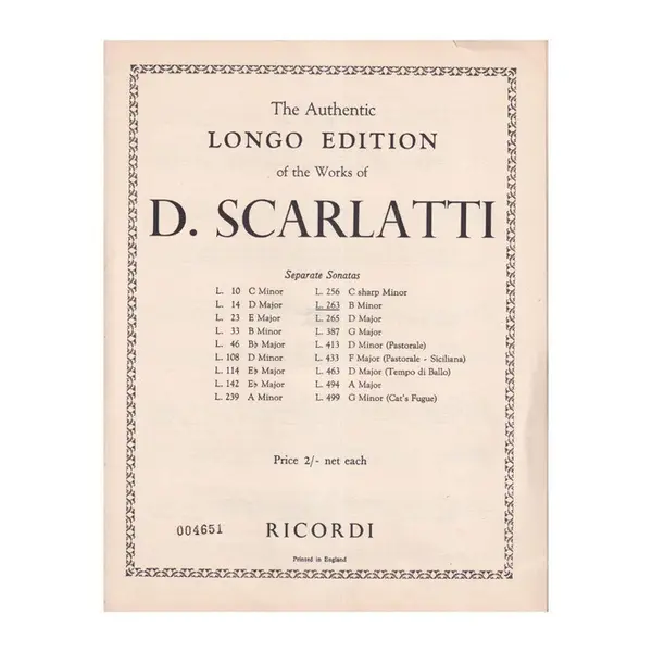 Sonatta L.263 B Minor