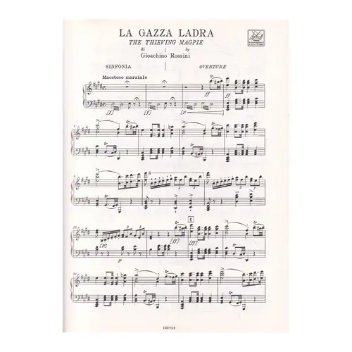 La Gazza Ladra - Vocal score