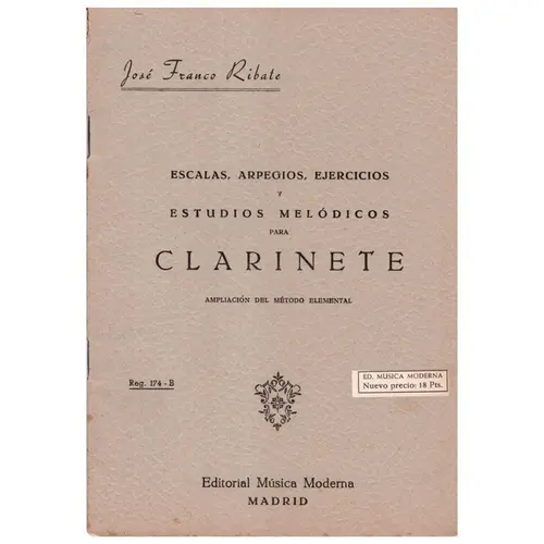 Escalas, Arpegios, ejercicios y estudios melodicos para Clarinete