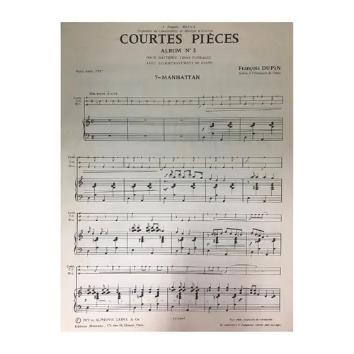 Courtes Pieces - Album n.2 pour batterie, trois timbales et piano