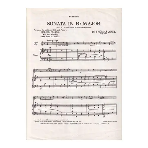 Sonata In B Flat Major