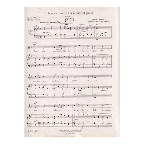 Thou Wilt Keep Him in Perfect Peace