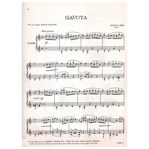 Gavota n. 8 para piano