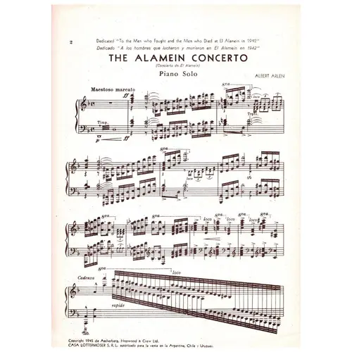 The Alamein Concerto for piano