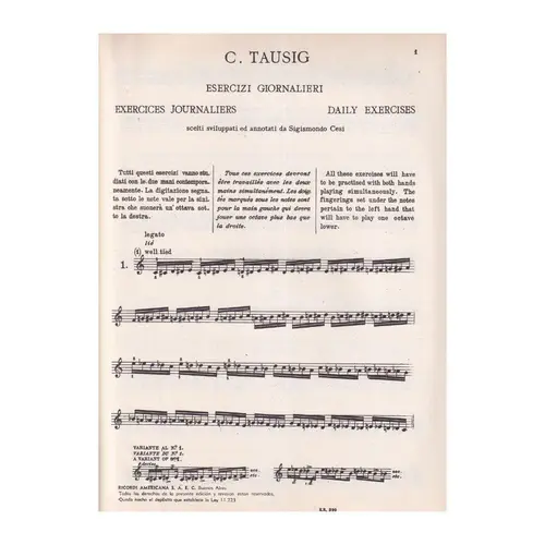 Esercizi Giornalieri  -  Ejercicios Diarios