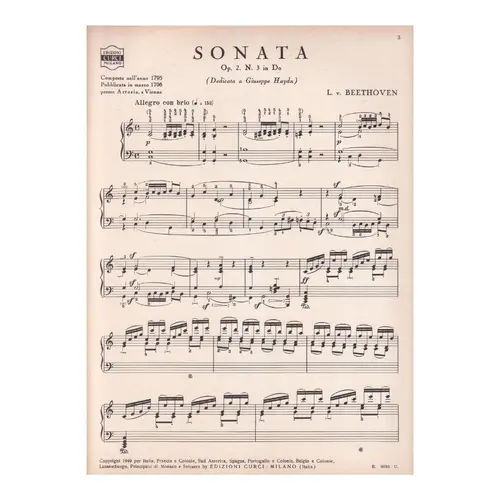 Sonata - Op.2 N.3 In Do - Rev.Schnabel