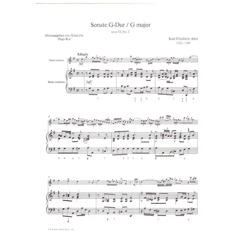 Zwei Sonaten - Op.VI N.2, 3 fur flauto und basso continuo