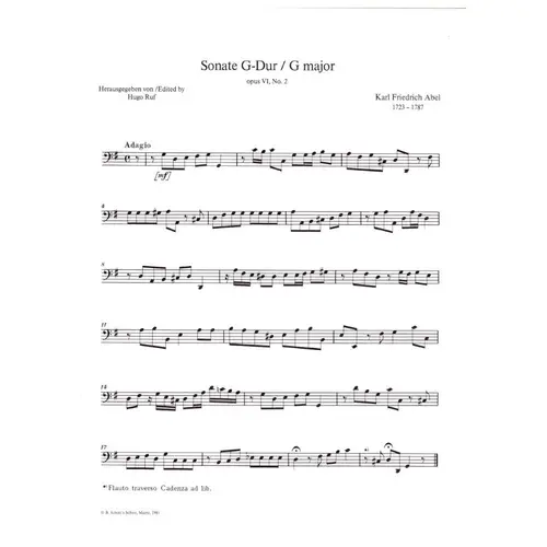 Zwei Sonaten - Op.VI N.2, 3 fur flauto und basso continuo