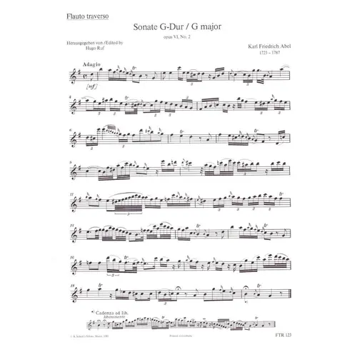 Zwei Sonaten - Op.VI N.2, 3 fur flauto und basso continuo