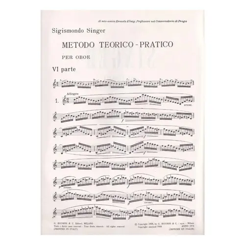 Metodo Teorico-Pratico Per Oboe - Vol 6