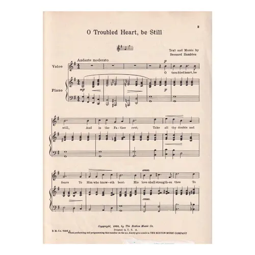 O Troubled Heart Be Still - High