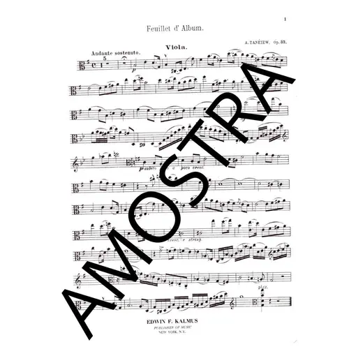 Feuillet d'Album op. 33 for viola and piano
