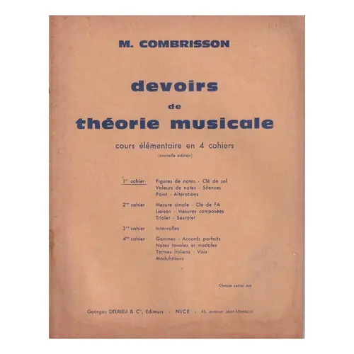 Devoirs de Théorie Musicale - Vol.1