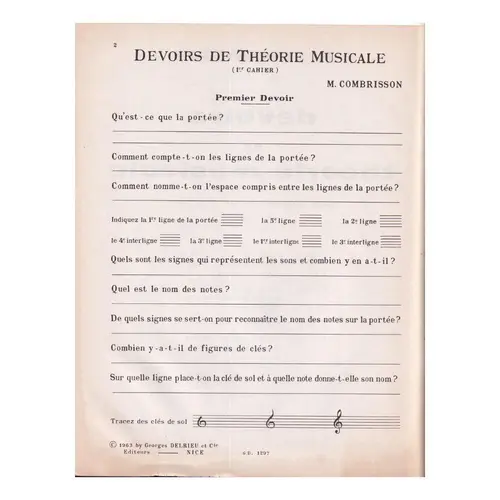 Devoirs de Théorie Musicale - Vol.1