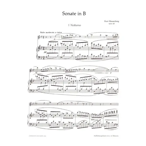 Sonate In B Fur Flote und klavier - Op.38