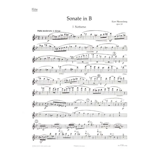 Sonate In B Fur Flote und klavier - Op.38