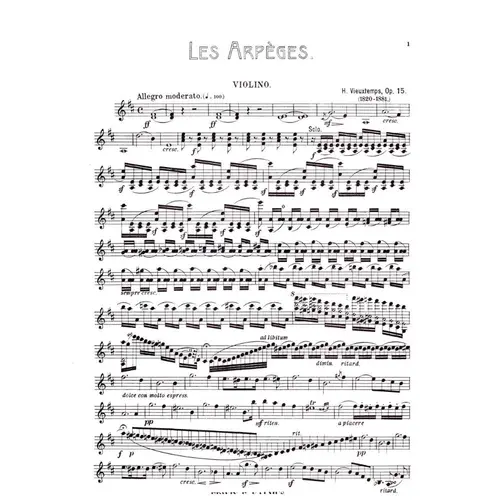 Les Arpeges for violin and piano - op. 15  - urtext edição