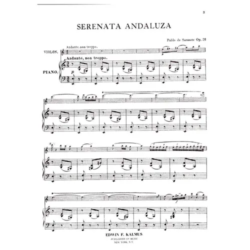 Spanish Dance - Serenata Andaluza op. 28 for violin and piano