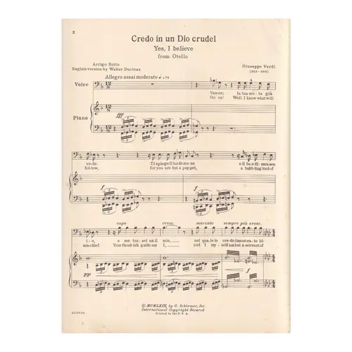 Credo in Un Dio Crudel(Yes,I Believe) - From Otello