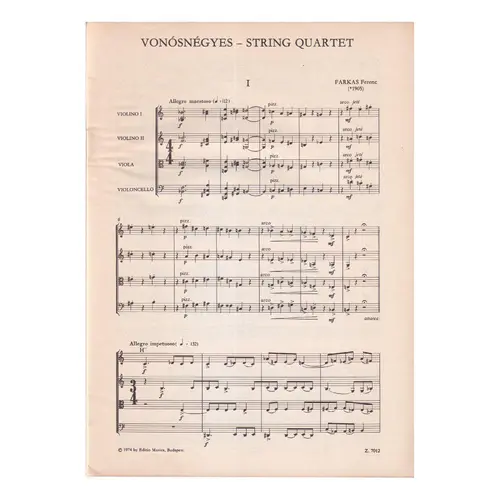 Vonósnégyes - String Quartet