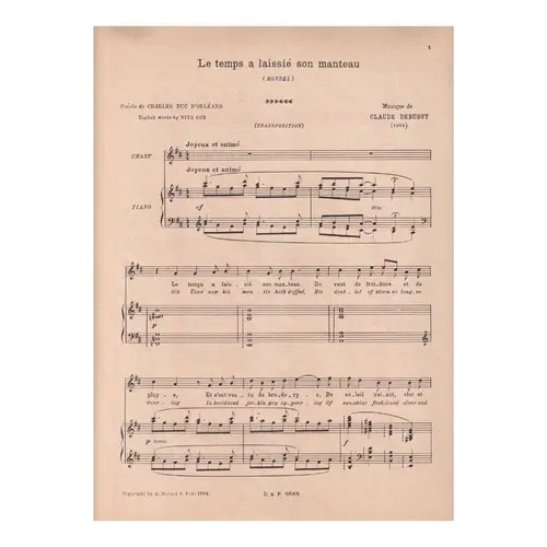 Trois Chansons De France - Le Temps A Laissie son Manteau