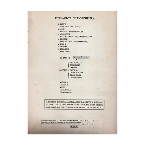 Sinfonia per orchestra - full score