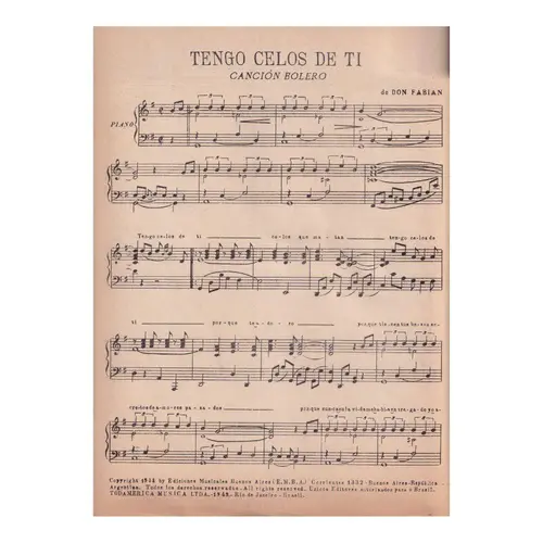 Tengo Celos De Ti - Cancion Bolero  (Edição Antiga)