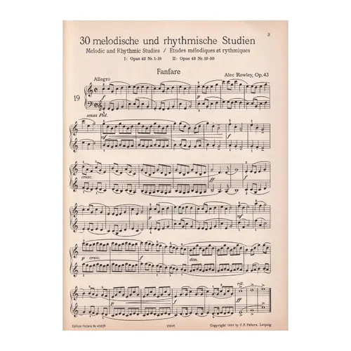 Melodische Und Rhythm. Studien - Op.43  (Edição Antiga)