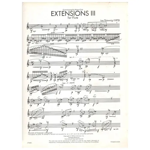 Extensions III For Flute