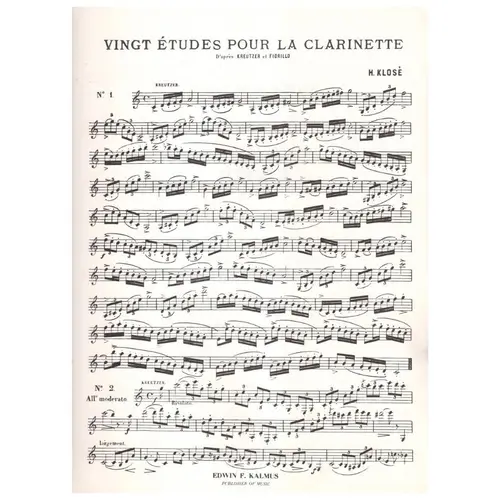 Twenty Etudes after Kreutzer and Fiorillo for The Clarinet