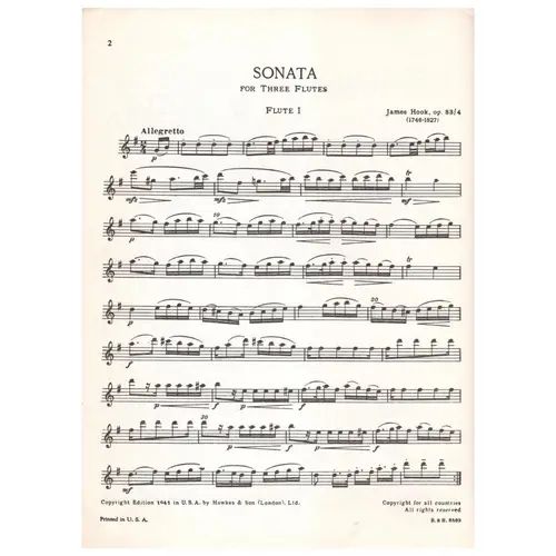 Sonata G Major op. 83 n. 4 for three flutes - Edição Antiga