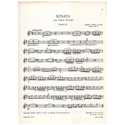 Sonata G Major op. 83 n. 4 for three flutes - Edição Antiga